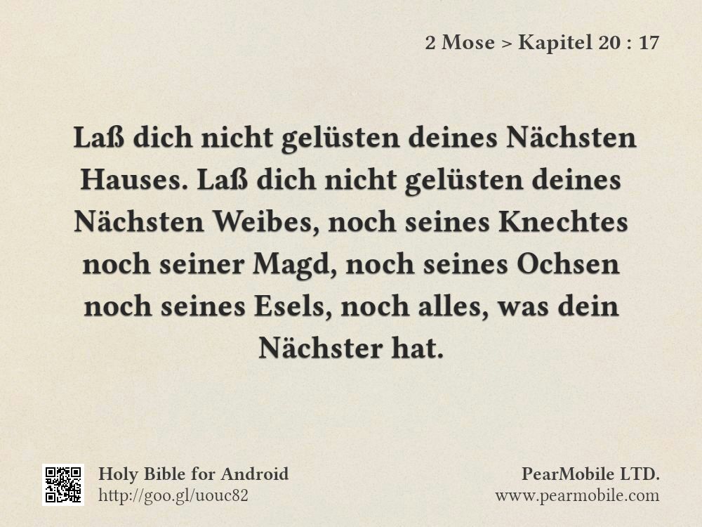 2 Mose, Kapitel 20:17